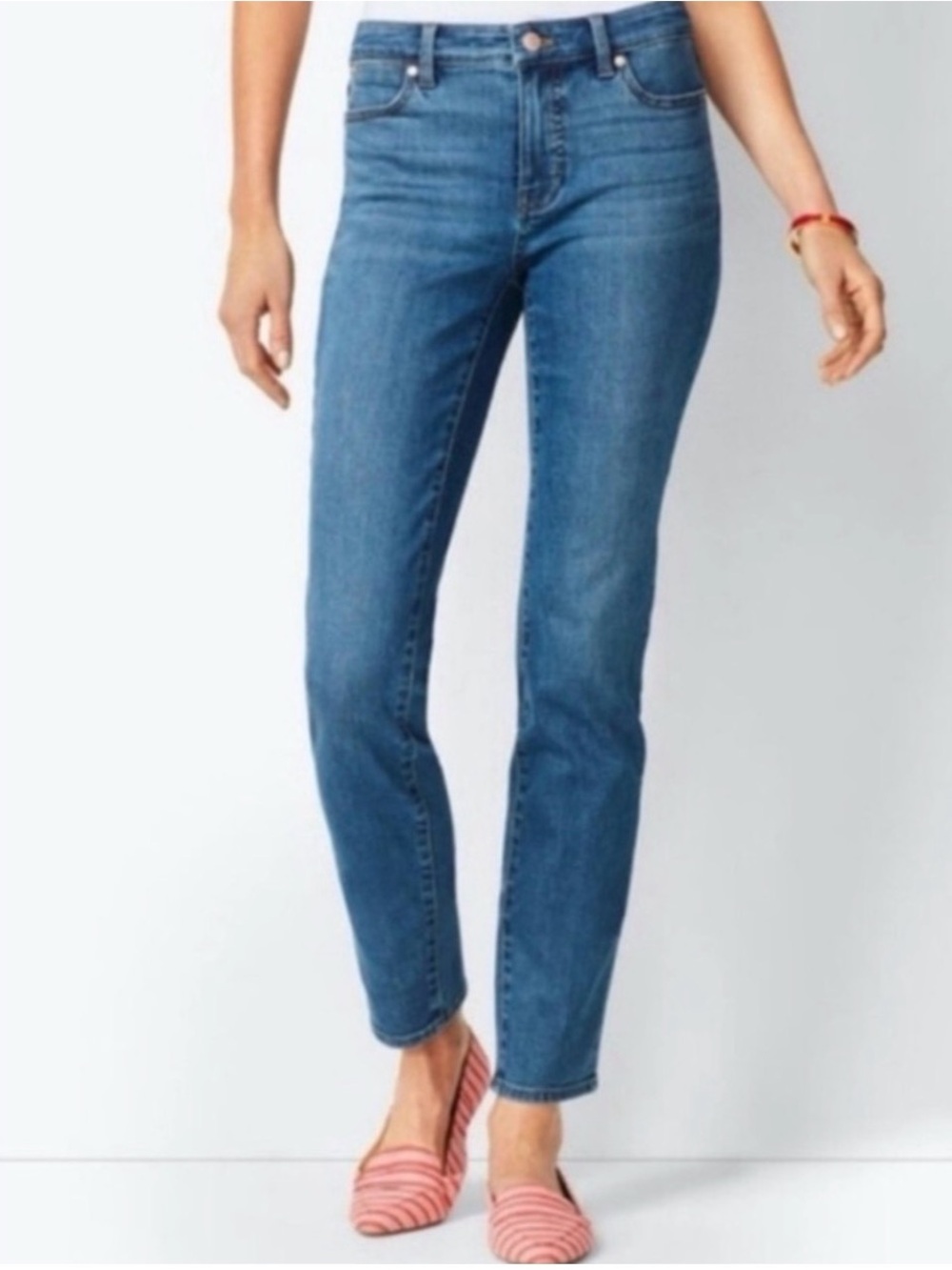 NWT Talbots Flawless Straight Leg Blue Jeans Size 14